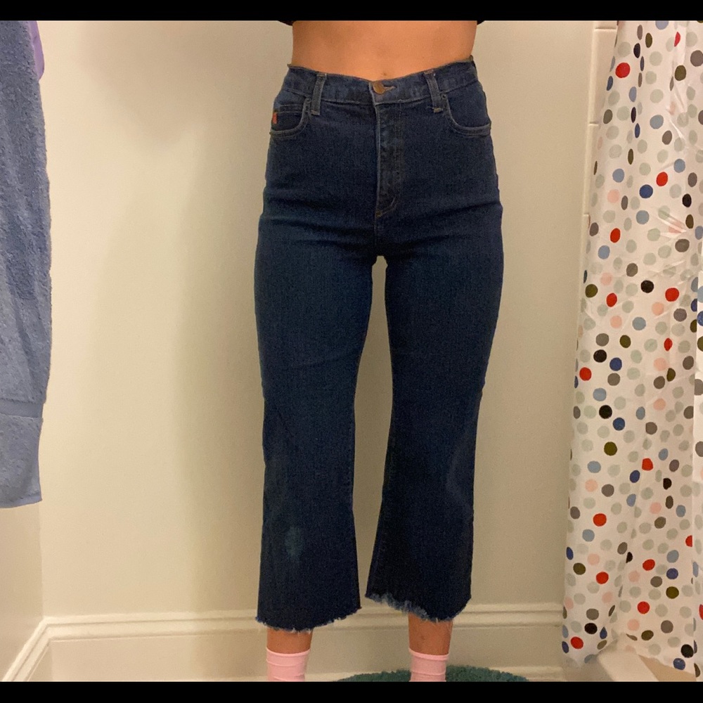 Vintage High waisted cropped flare jeans